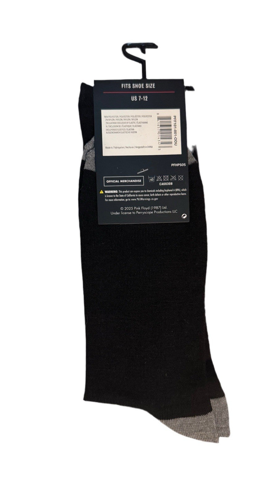 Pink Floyd crew socks , US Shoe Size 7-12