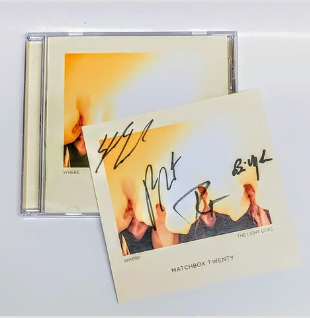 Matchbox Twenty WHERE THE LIGHT GOES CD Hand Signed Cover Art Card- 4 sigs