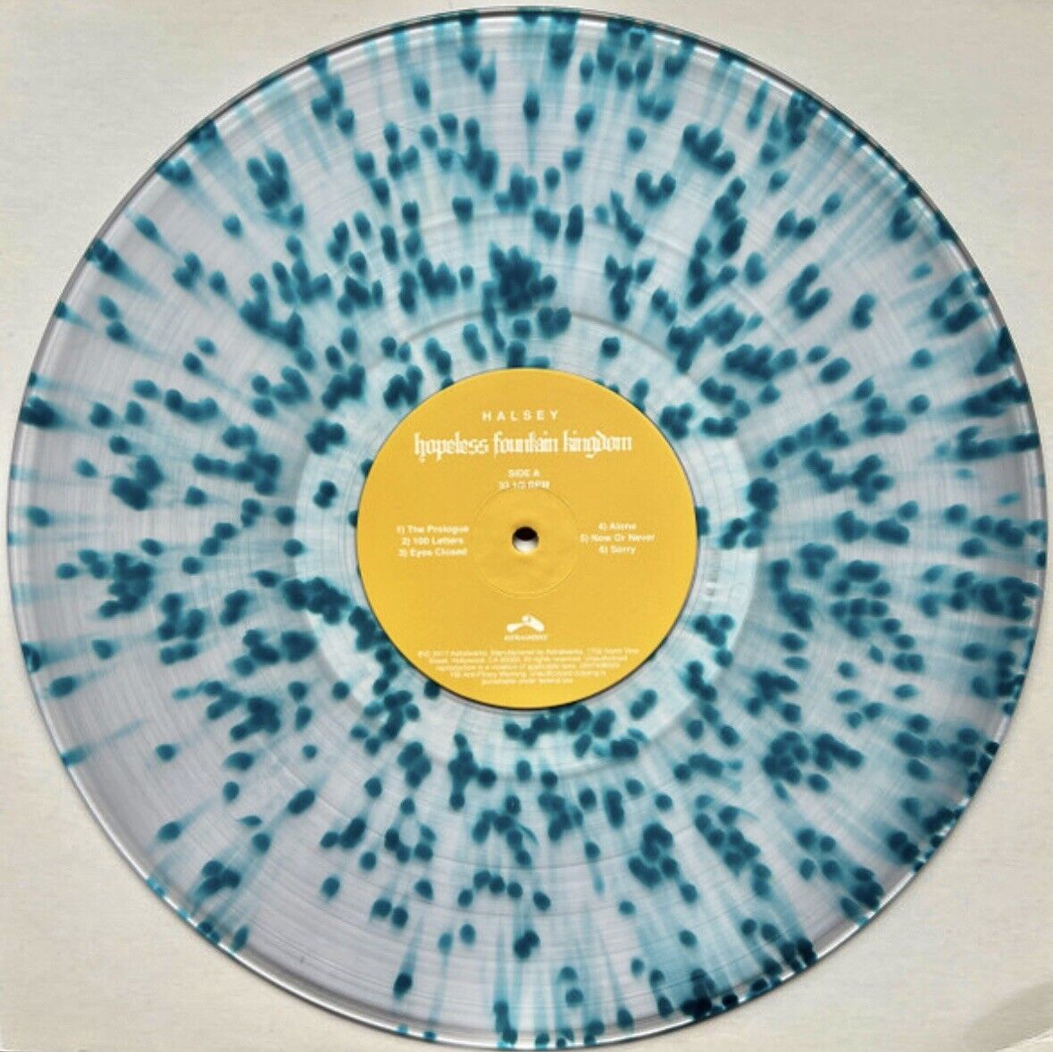 Halsey - Hopeless Fountain Kingdom, Clear with Teal Splatter (New/Sealed)