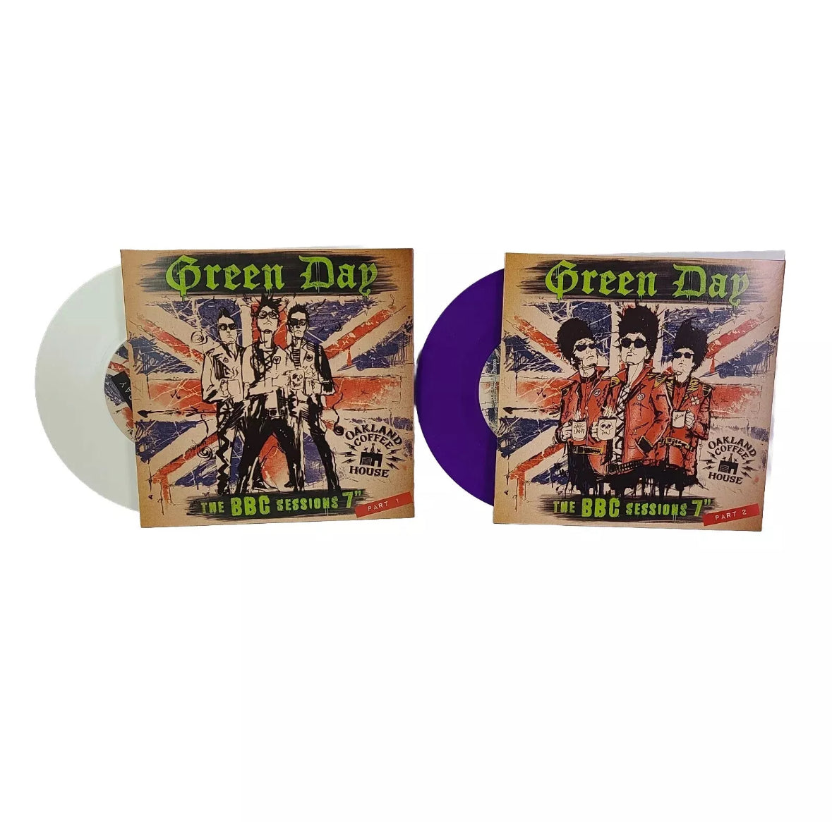Green Day - The BBC Sessions 45rpm 1 and 2 Colored Vinyl 7" White and Purple
