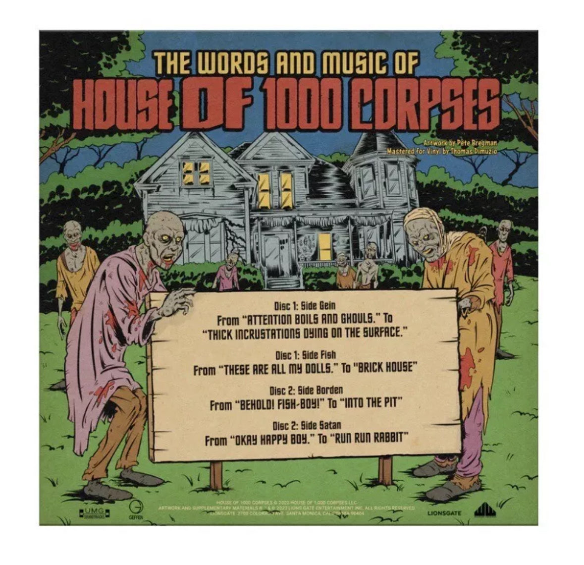 The Words And Music Of HOUSE OF 1000 CORPSES, (Halloween variant) Rob Zombie film Soundtrack