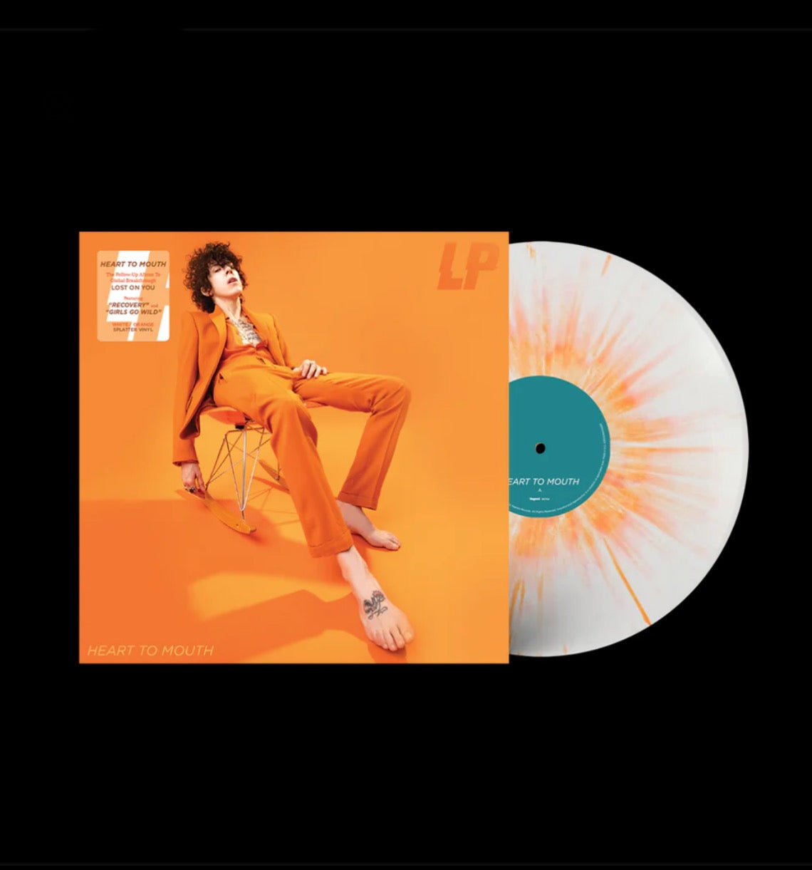 LP (Laura Pergolizzi) Heart To Mouth, Opaque White w/ Orange Splatter Vinyl