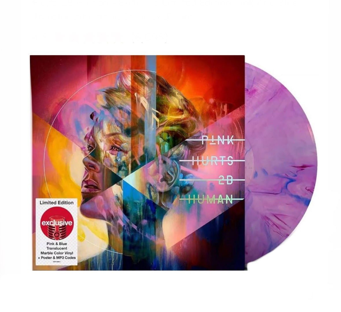 P!nk - Hurts 2B Human - Exclusive Limited Edition Pink And Blue Translucent Marble Color 2xLP Vinyl