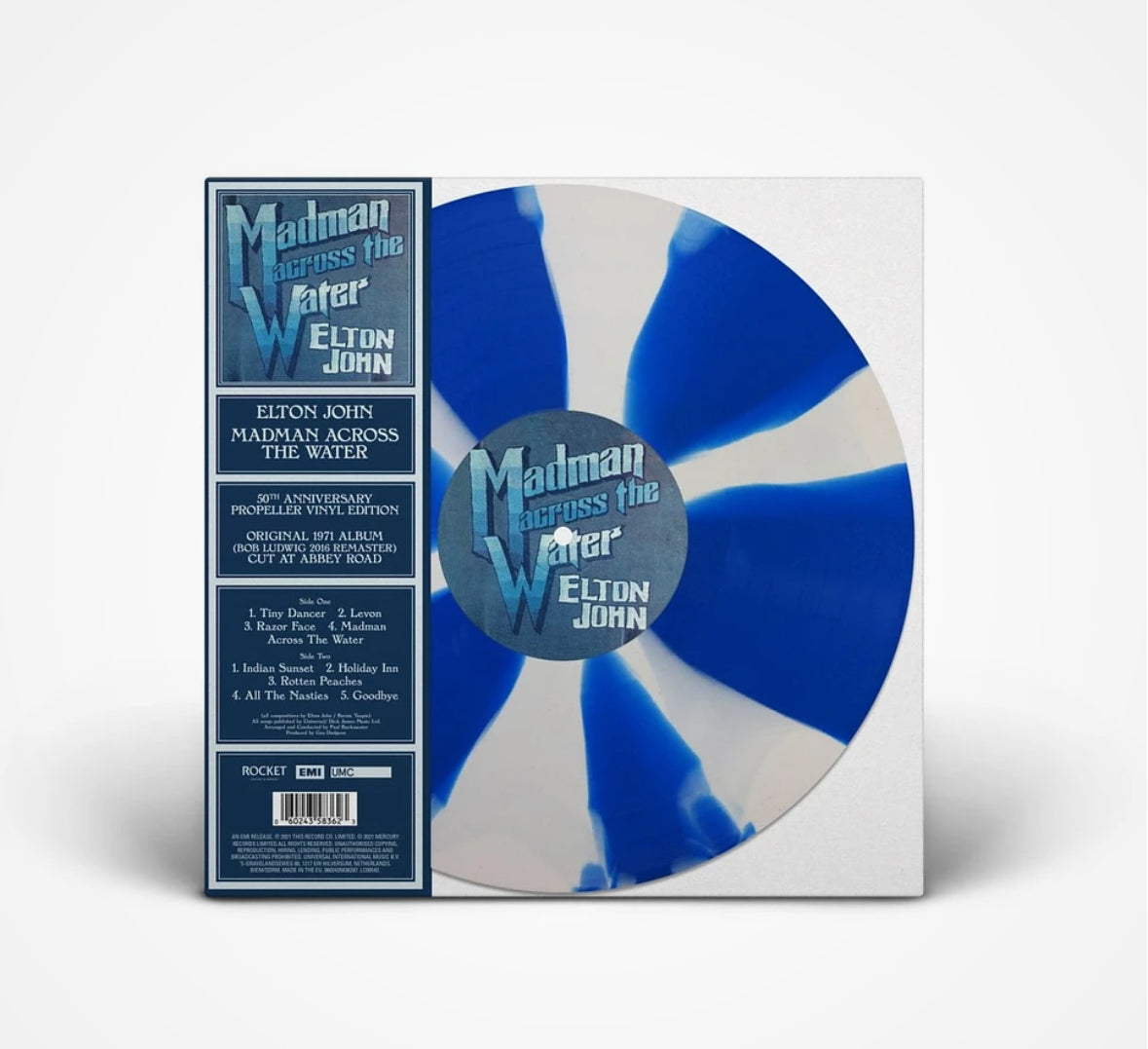 Elton John - Madman Across The Water Indie Exclusive Blue / White Vinyl Edition