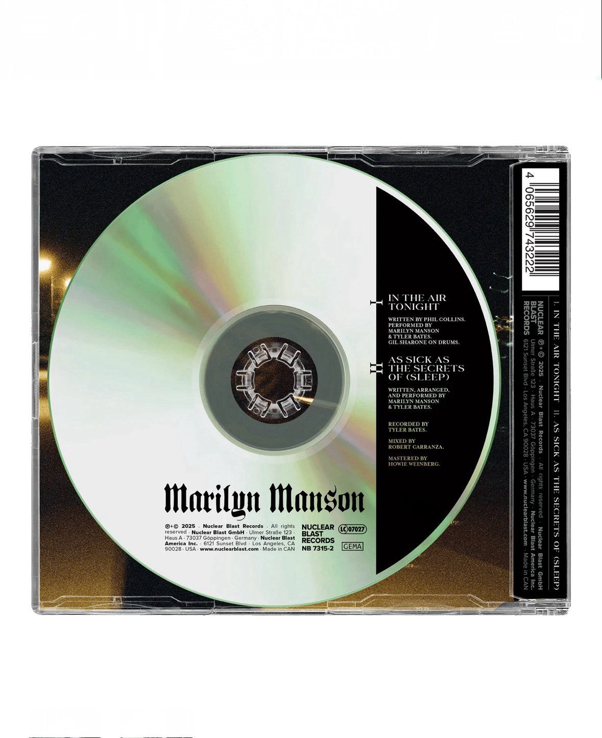 Marilyn Manson - In The Air Tonight Maxi Single CD Limited to 4K Copies NEW 2025