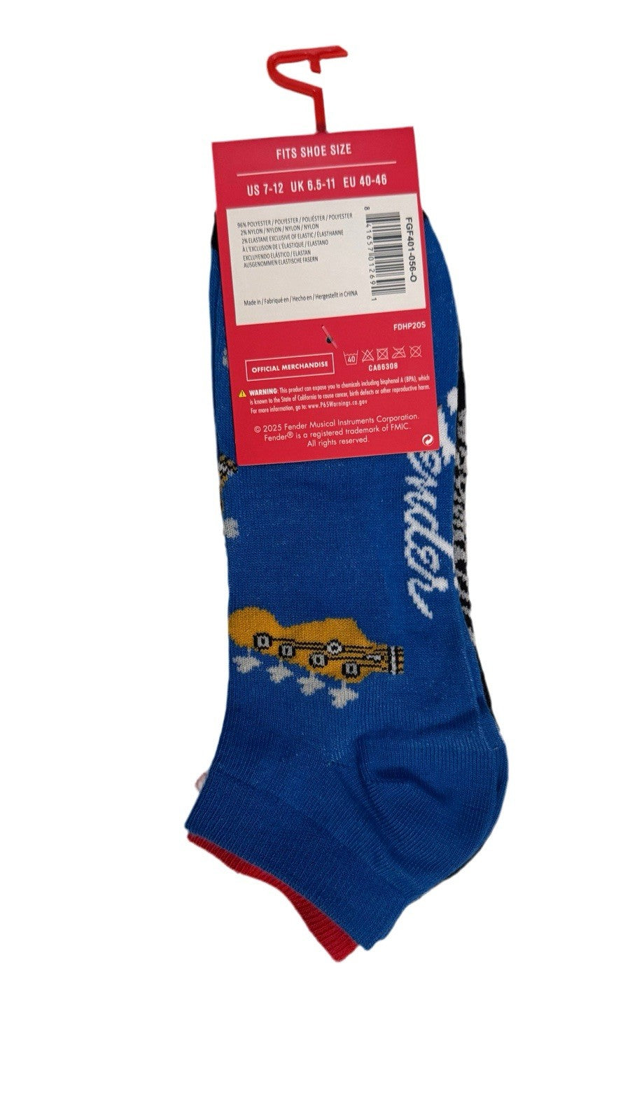 Fender ankle socks 2pk , US Shoe Size 7-12