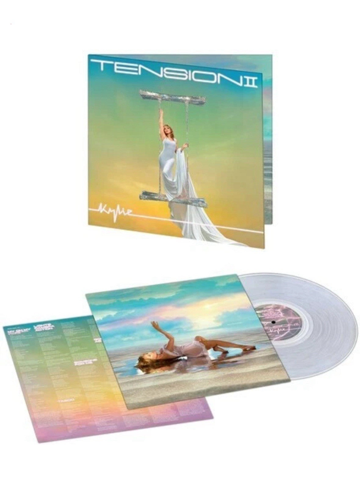 Kylie Minogue Signed - Tension II Crystal Clear Vinyl + Signed Art Print
