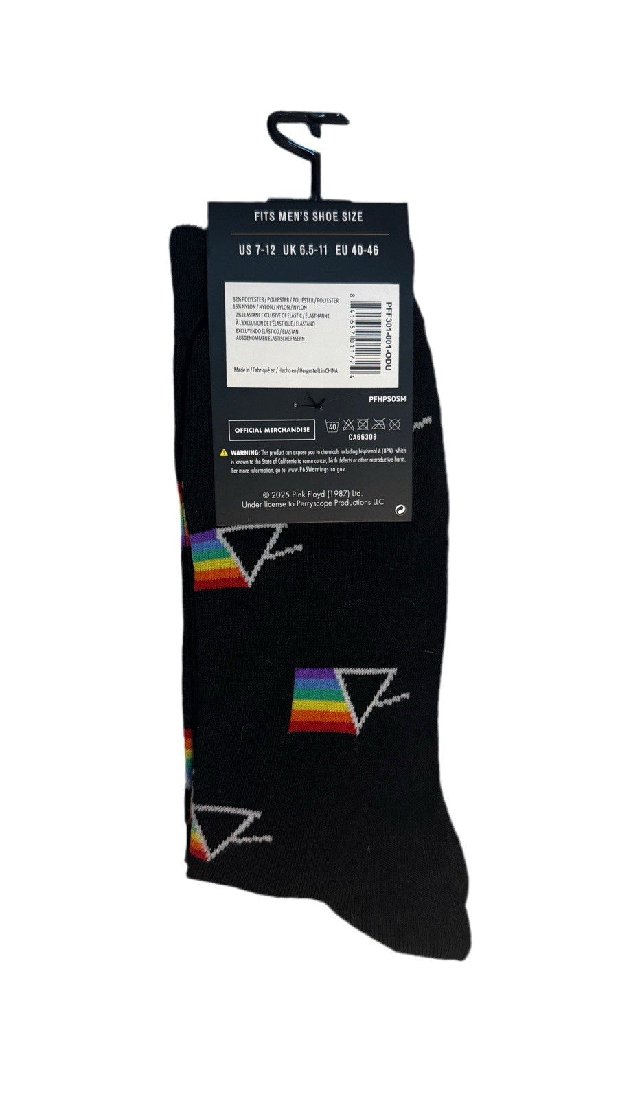 Pink Floyd crew socks , US Shoe Size 7-12