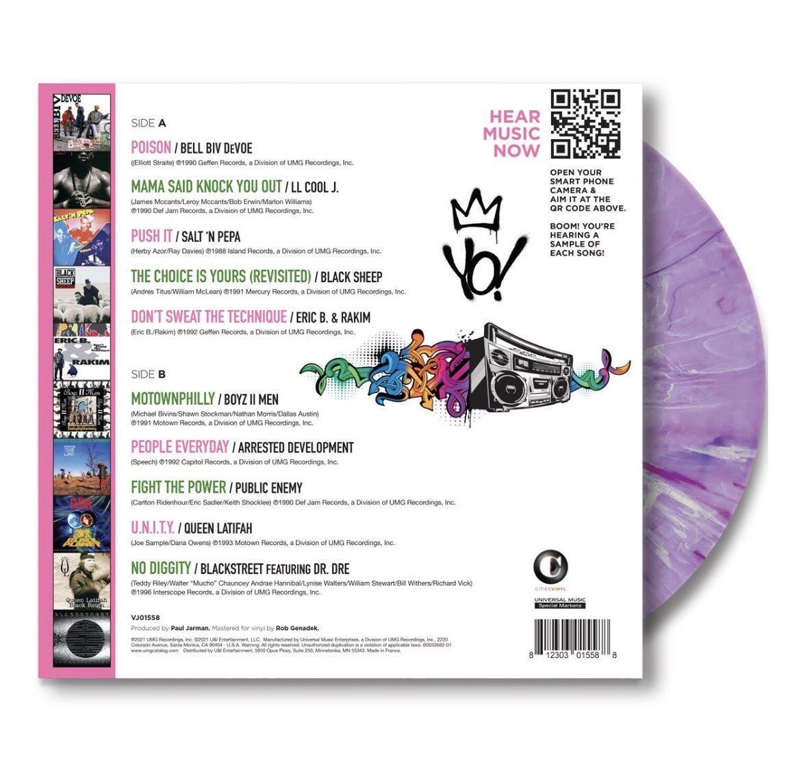 Voices of Hip Hop Purple Vinyl, Purple Marble Colored Record