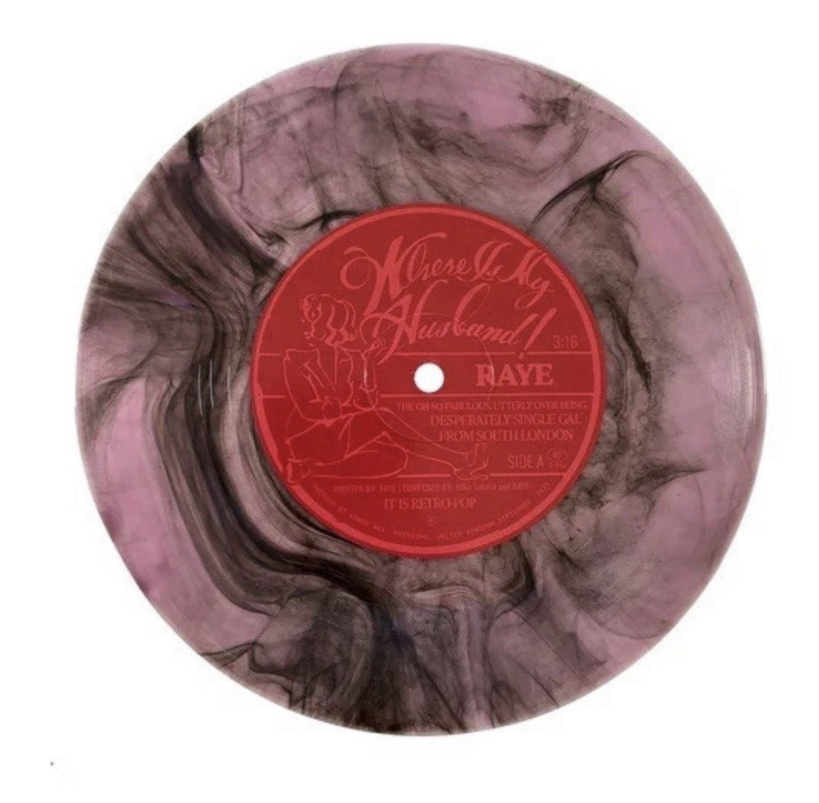 RAYE - Limited Smokey Pink Color, 7" Vinyl Single WHERE IS MY HUSBAND!