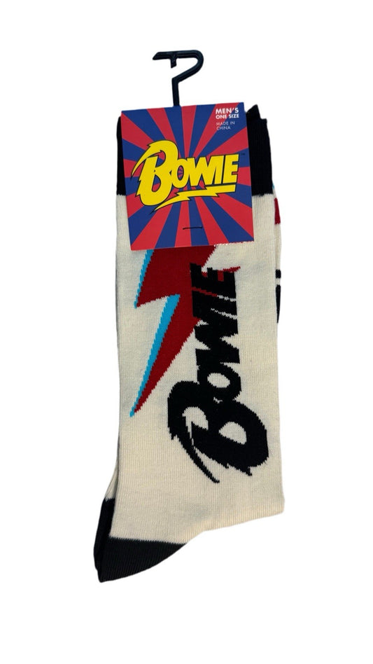 Bowie ⚡️ cream & black crew socks , US Shoe Size 7-12