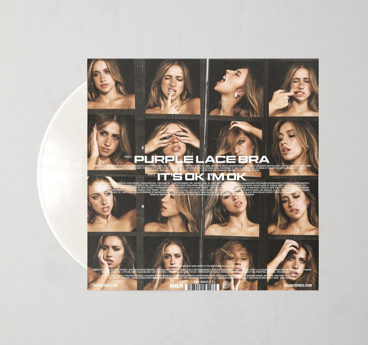 TATE MCRAE - Purple Lace Bra/Its Okay, I’m Okay, Opaque White 7” Vinyl