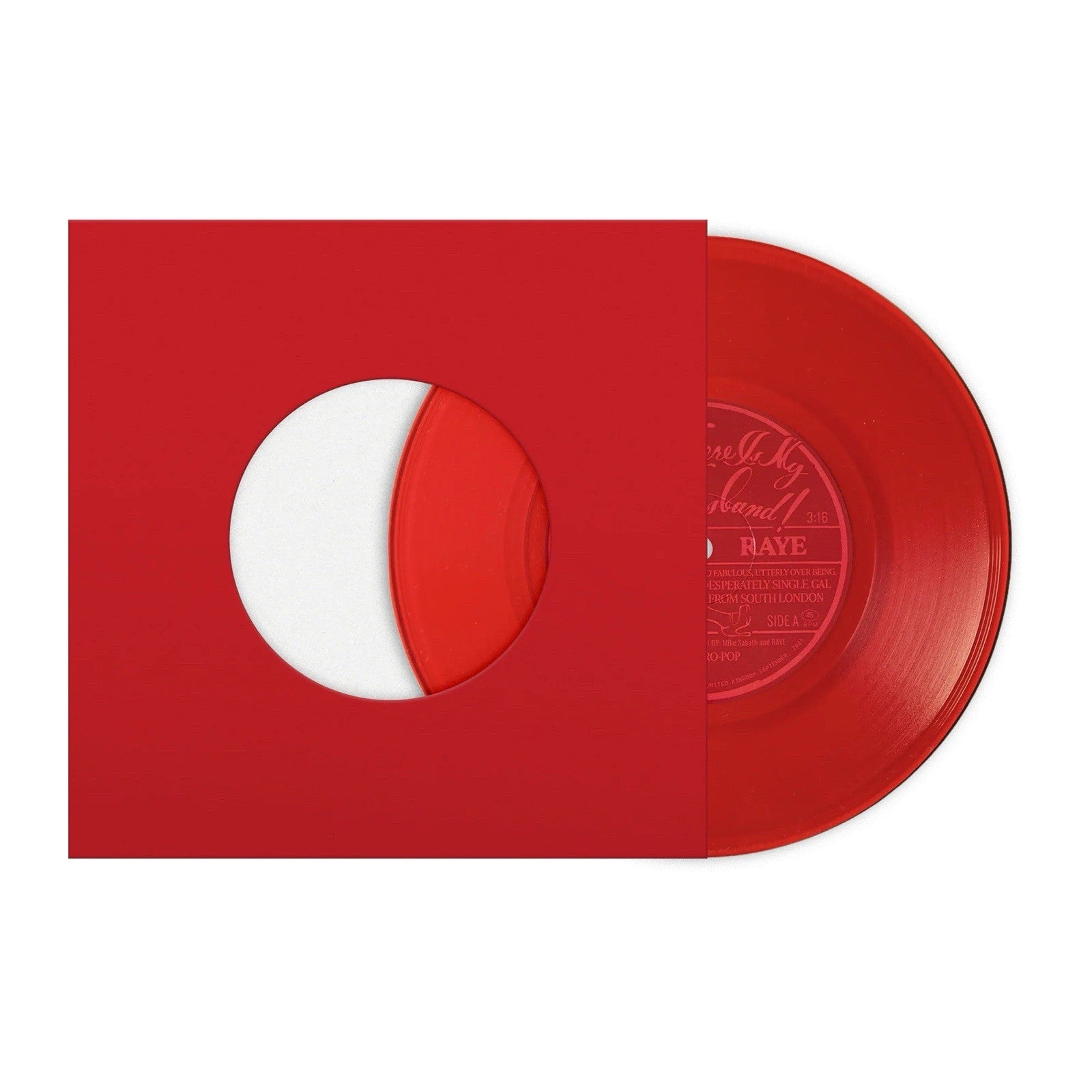 RAYE - WHERE IS MY HUSBAND, First Pressing RED VINYL 7" SINGLE