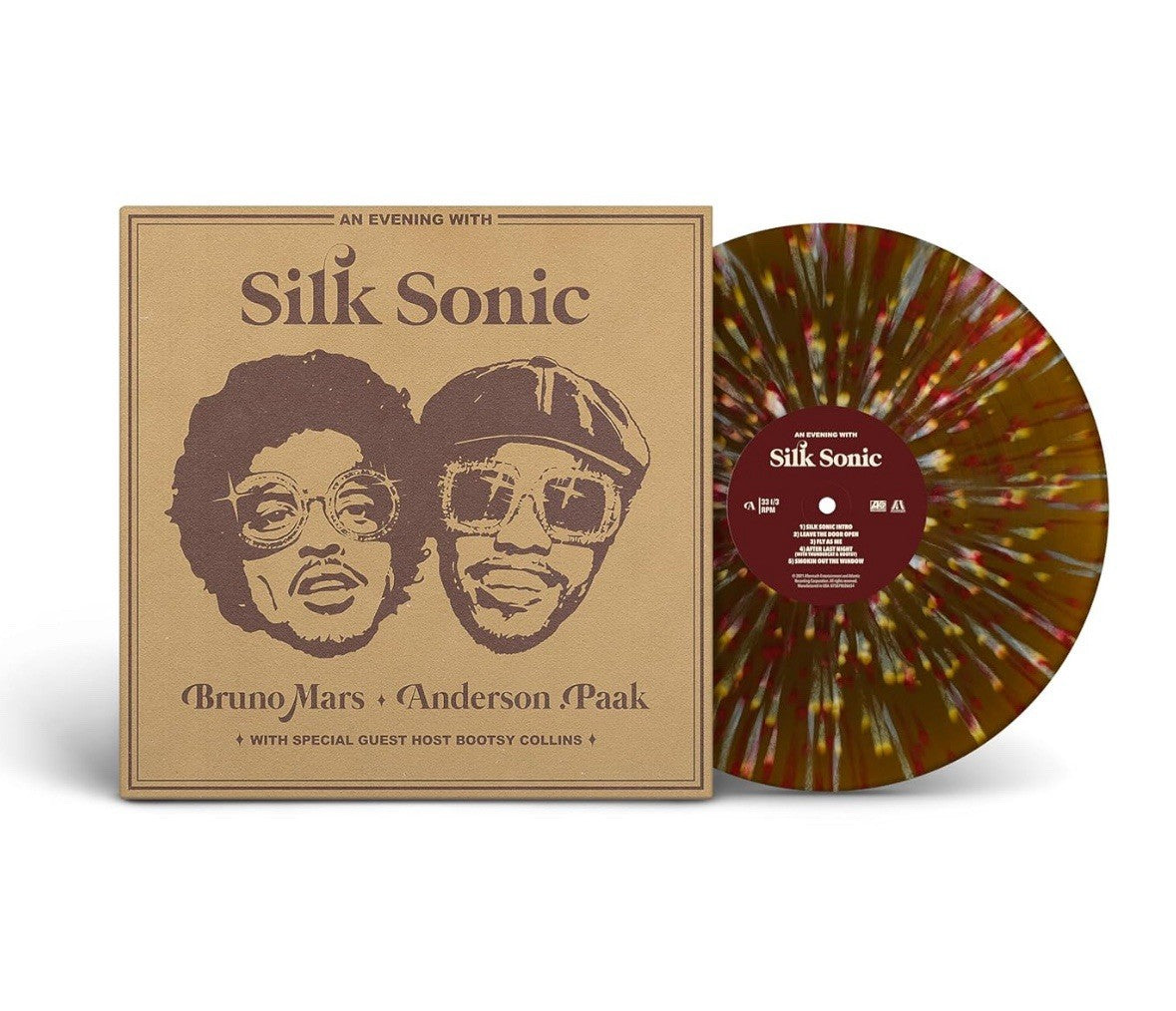 Bruno Mars, Anderson .Paak - Silk Sonic, Gold, White & Apple Red Splatter Vinyl