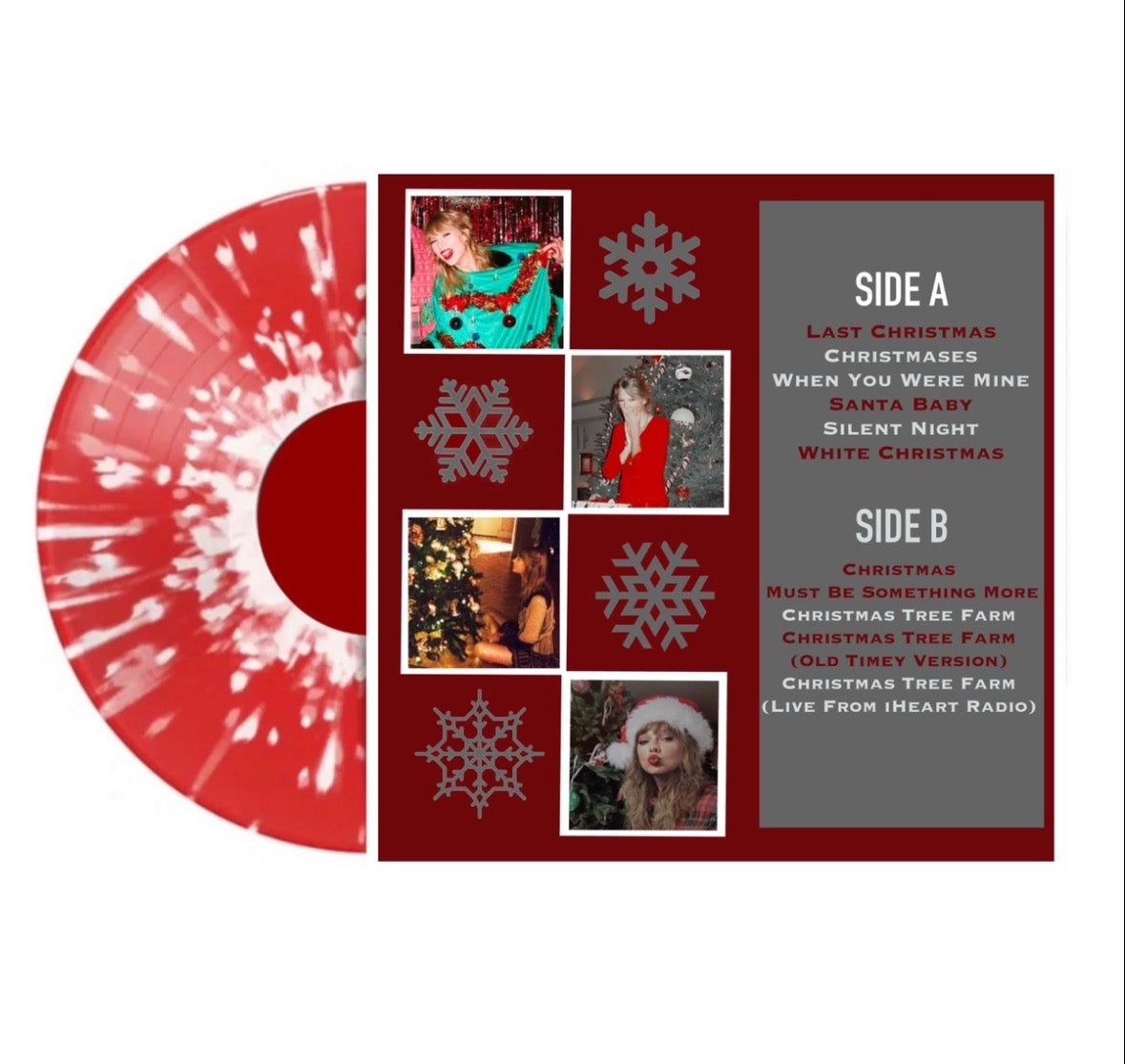 Taylor Swift - “Merry Swiftmas”, 2024 Holiday 10” Vinyl, Red w/ White Splatter