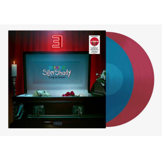 Eminem - The Death Of Slim Shady (Coup De Grâce) Indie Exclusive Clear Blue & Red Vinyl Edition w/ Alternate Artwork