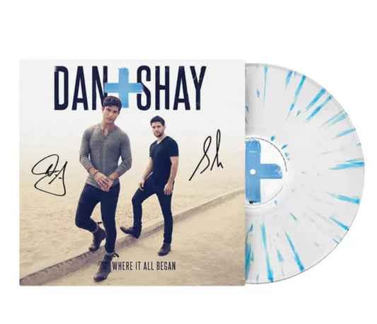 Dan & Shay - (Autographed) Where It All Began, White w/ Blue Splatter Color Vinyl LP (Cover Signed)